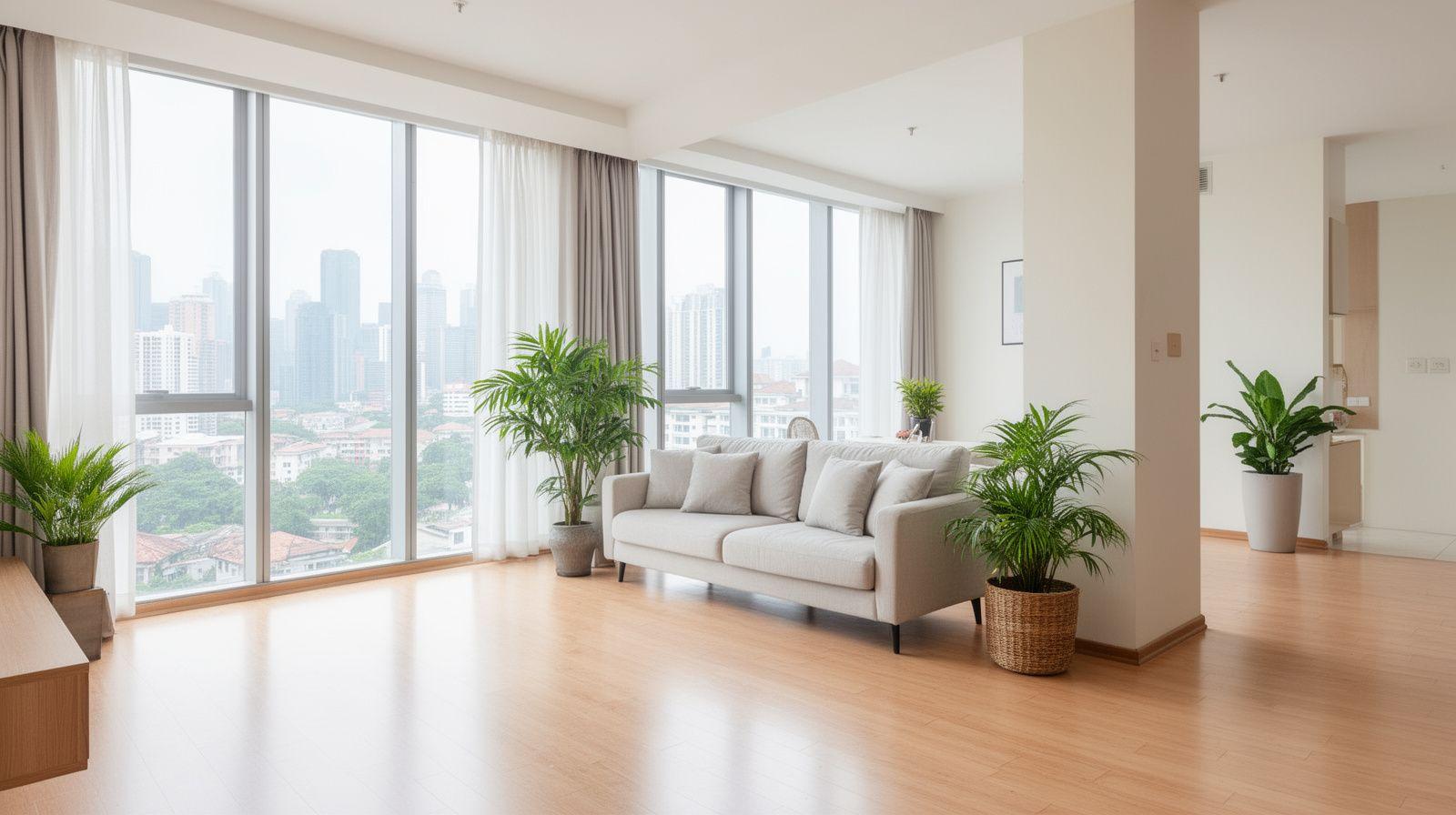 Spotless condominium living room in Kuala Lumpur